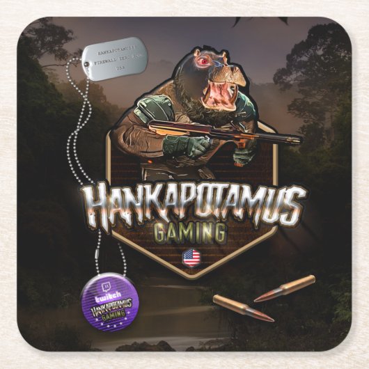 Hankapotamus Kartonnen Onderzetters (Voorkant)