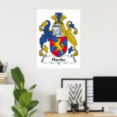 Hanke Family Crest Poster (Thuiskantoor)