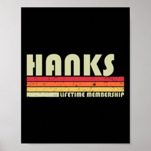 Hanks achternaam Funny Retro Vintage jaren 80 jare Poster