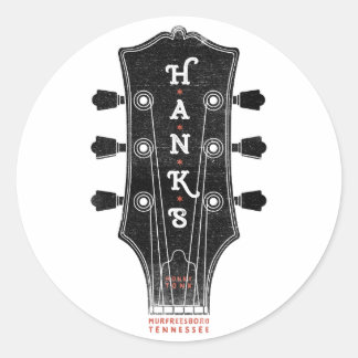 Hank's gitaarhoofd ronde sticker