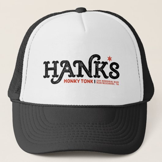 Hank's Honky Tonk Black Trucker Trucker Pet (Voorkant)