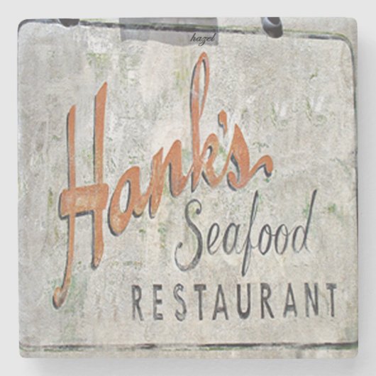 Hank's Seafood Charleston, SC. Marmer Onderzetter (Voorkant)