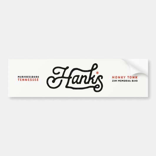 Hanks Signature Logo Black Sticker (Voorkant)
