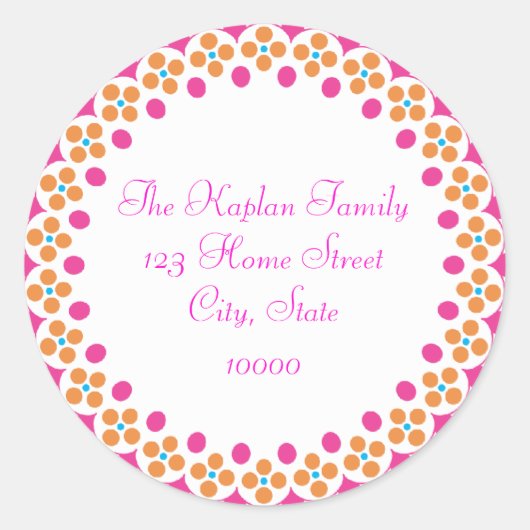 Hanna Bethany Envelope Seal bat mitswa uitnodiging Ronde Sticker (Voorkant)