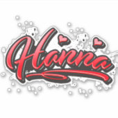Hanna red Heart Graffiti Aufkleber Sticker (Voorkant)