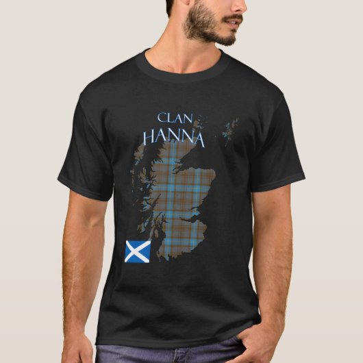 Hanna Scottish Clan Tartan Schotland T-shirt (Voorkant)