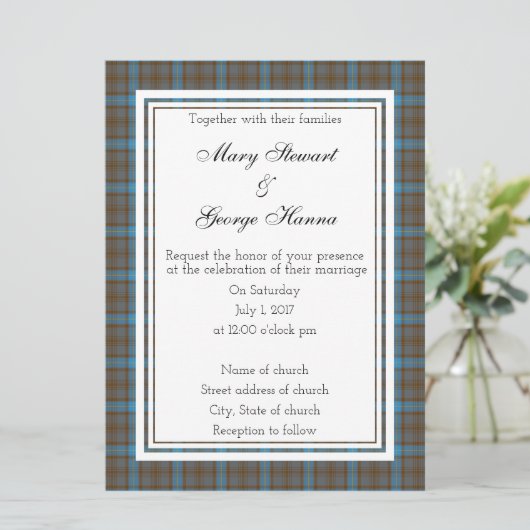 Hanna Scottish Wedding Invitation Kaart (Staand voorkant)