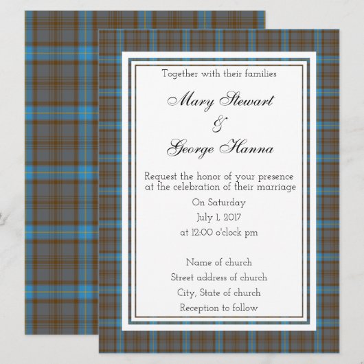 Hanna Scottish Wedding Invitation Kaart (Voorkant / Achterkant)