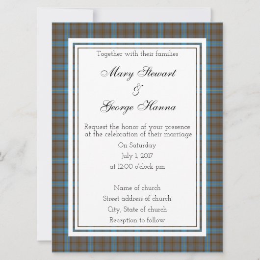 Hanna Scottish Wedding Invitation Kaart (Voorkant)