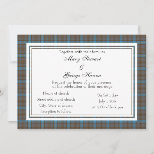 Hanna Scottish Wedding Invitation Kaart (Voorkant)