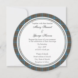 Hanna Scottish Wedding Round Invitation Kaart
