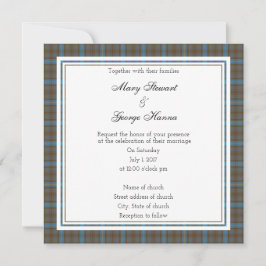 Hanna Scottish Wedding Square Uitnodiging