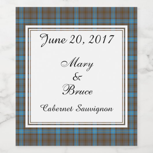 Hanna Scottish Wedding Wine Label Wijn Etiket (Enkel label)