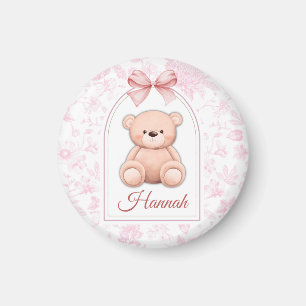 Hannah Aangepaste Roze Teddybeer Nursery Design Magneet