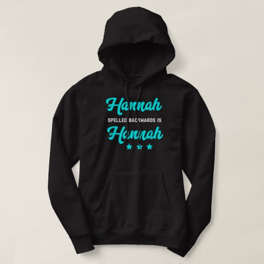 Hannah achterstevoren gespeld is Hannah Tshirt Woo (Design voorkant)