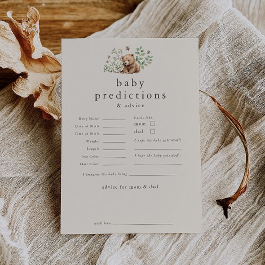 HANNAH  Baby voorspellingen Baby shower spel Kaart