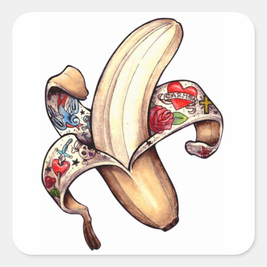 Hannah Banana Stickers! Vierkante Sticker (Voorkant)