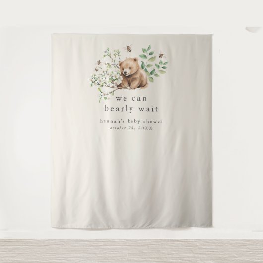 HANNAH  Barly Wachten Baby shower Achtergrond Wandkleed (Voorkant)