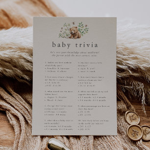 HANNAH  Beer Baby shower Trivia Game Kaart