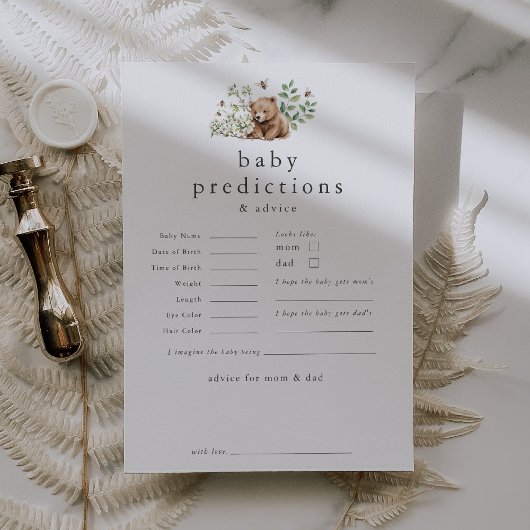 HANNAH Beer Baby Voorspellingen Baby shower Game K Kaart