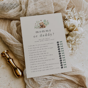 HANNAH Beer Raad wie mama papa Baby shower spel Kaart