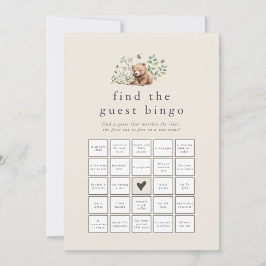 HANNAH  Beer Vind de Gast Bingo Game Kaart (Voorkant)