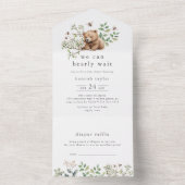 HANNAH Beer Woodland Luier Raffle Baby shower All In One Uitnodiging (Binnen)