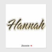 Hannah black gold Lettering Aufkleber Sticker (Vel)