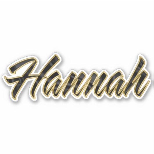 Hannah black gold Lettering Aufkleber Sticker (Voorkant)