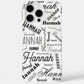 Hannah Black White Hoesje-Mate iPhone Case (Achterkant)