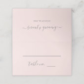Hannah Blush Pink Calligraphy Wedding Plaatskaartje (Buitenkant ongevouwen)