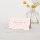 Hannah Blush Pink Calligraphy Wedding Plaatskaartje (Achterkant)