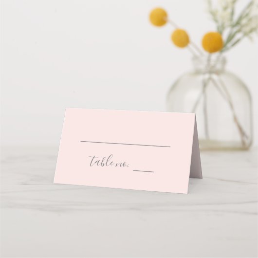 Hannah Blush Pink Calligraphy Wedding Plaatskaartje (Voorkant)