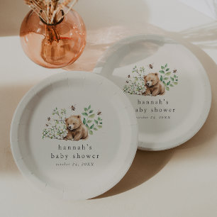 HANNAH Boho  Beer Bee Woodland Baby shower Papieren Bordje