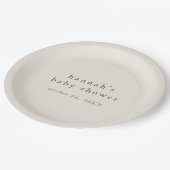 HANNAH Boho Modern Eenvoudig Baby shower Papieren Bordje (Gekanteld)