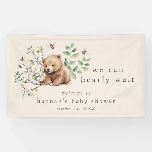 HANNAH Boho We kunnen bijna wachten Baby shower Spandoek (Horizontaal)