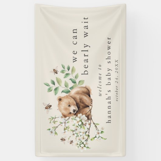 HANNAH Boho We kunnen bijna wachten Baby shower Spandoek (Verticaal)