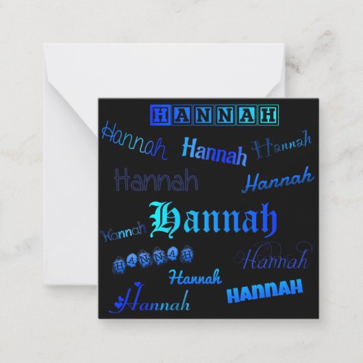Hannah-briefkaart Notitiekaartje (Voorkant)