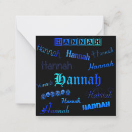 Hannah-briefkaart Notitiekaartje