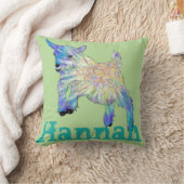 Hannah Colorful Cute Baby Goat Jumping Animal Art Kussen (Deken)