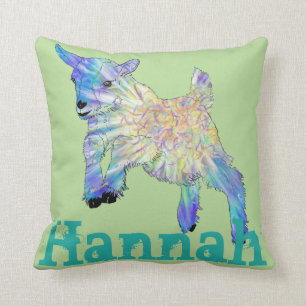 Hannah Colorful Cute Baby Goat Jumping Animal Art Kussen