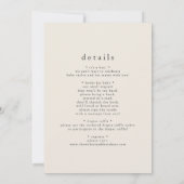 HANNAH  Cream Boho Eenvoudige Baby Sprinkle Kaart (Achterkant)