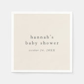HANNAH Cream Rustiek Eenvoudig Baby shower Servet (Voorkant)