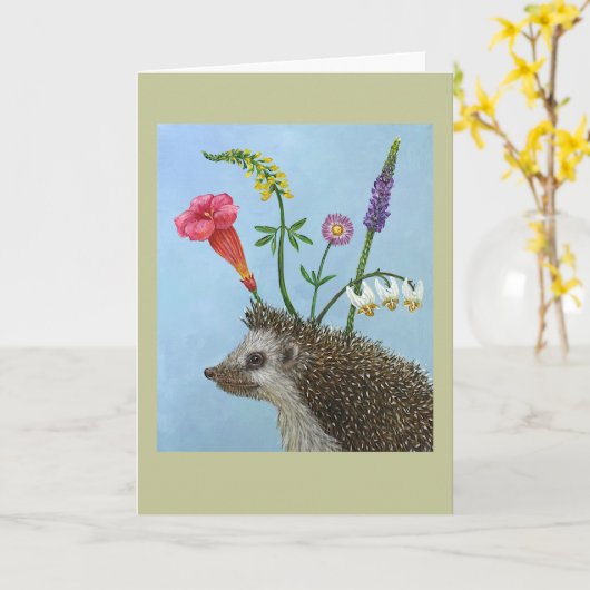 Hannah de egelkaart kaart (Gele Bloem)