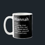 HANNAH Definition Persoonlijke naam Funny Birthday Koffiemok<br><div class="desc">HANNAH Definition Persoonlijke naam Funny Birthday Gift Idea</div>
