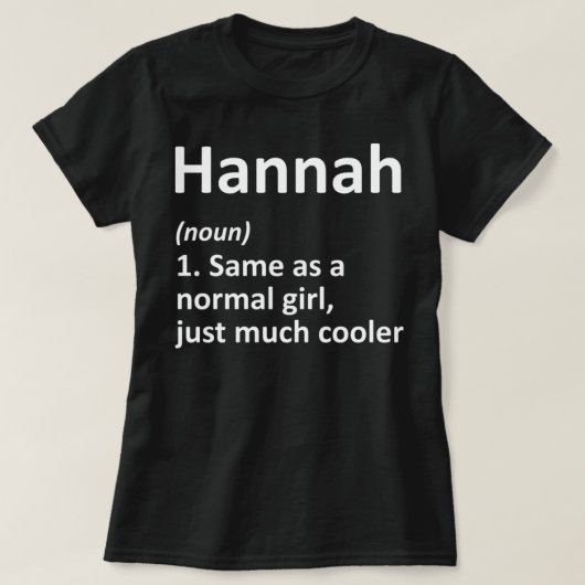 HANNAH Definition Persoonlijke naam Funny Birthday T-shirt (Design voorkant)