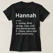 HANNAH Definition Persoonlijke naam Funny Birthday T-shirt (Design voorkant)