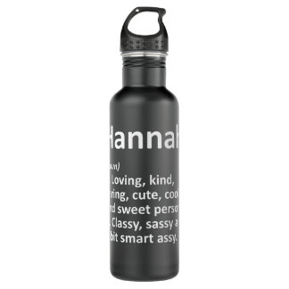 HANNAH Definition Persoonlijke naam Funny Birthday Waterfles