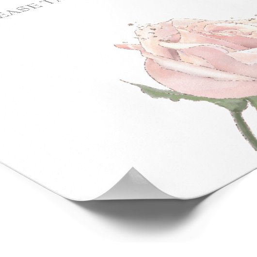 Hannah Elegant Calligraphy Wedding Favor Sign Poster (Hoek)