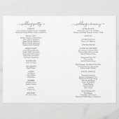 Hannah Elegant Folded Wedding Ceremony Program (Achterkant)
